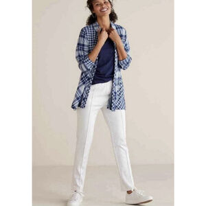 Soft Surrounding Women’s Karina Pants Sz M White Cream Straight Leg Lounge NWT